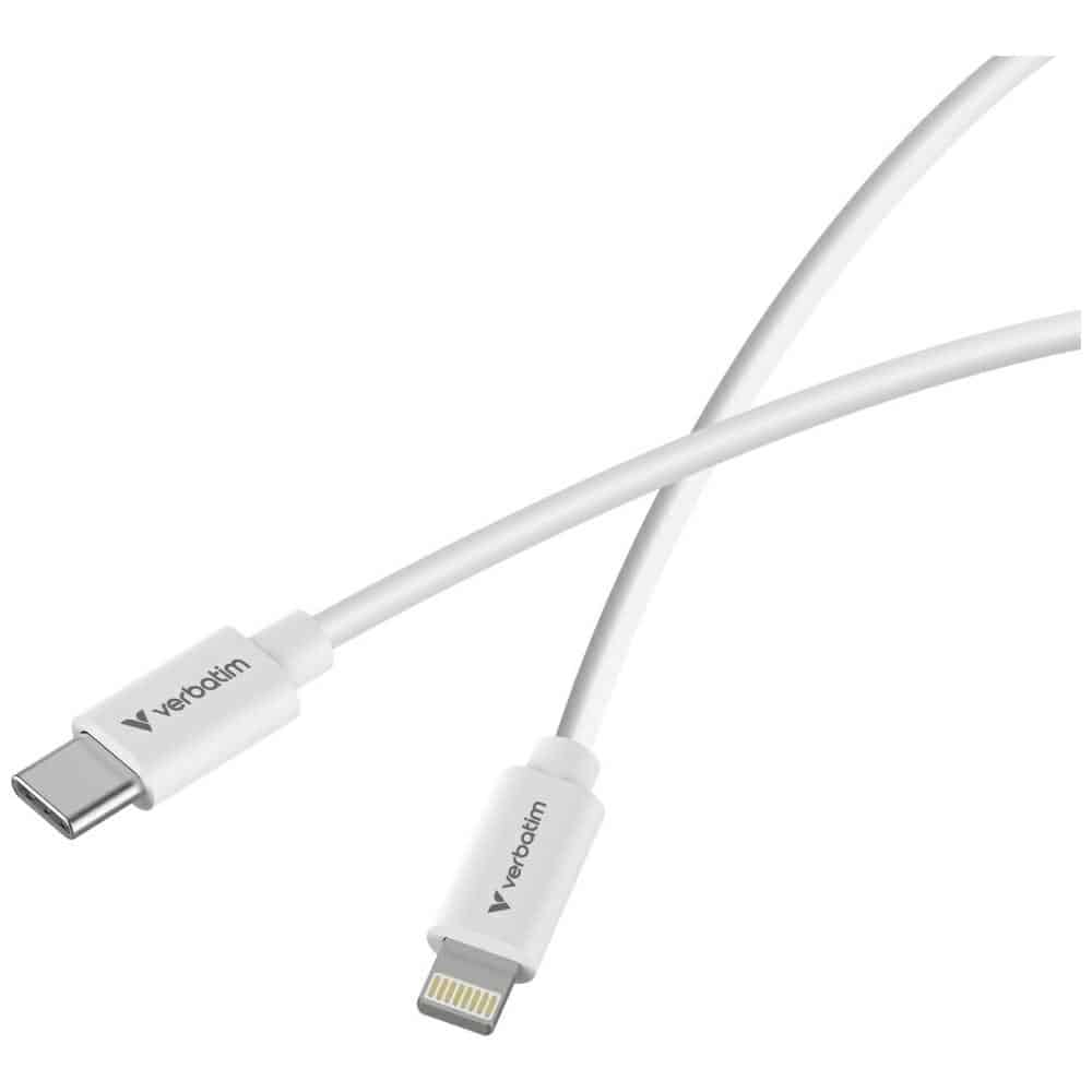 Καλώδιο συγχρονισμού και φόρτισης Verbatim USB-C σε Lightning essentials 27W μαύρο / λευκό 2 τεμ. 32392 - Image 3