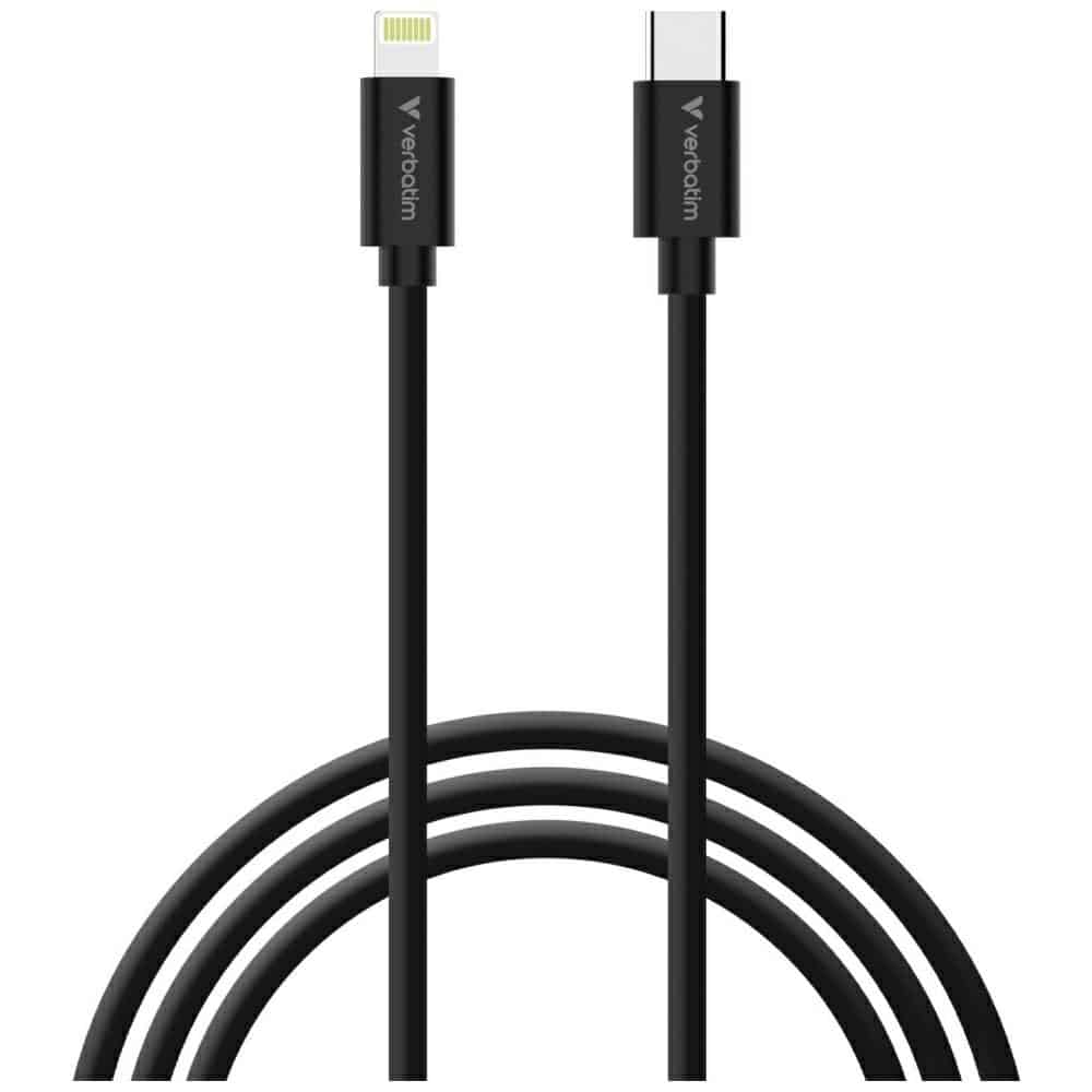 Καλώδιο συγχρονισμού και φόρτισης Verbatim USB-C σε Lightning essentials 27W μαύρο / λευκό 2 τεμ. 32392 - Image 4