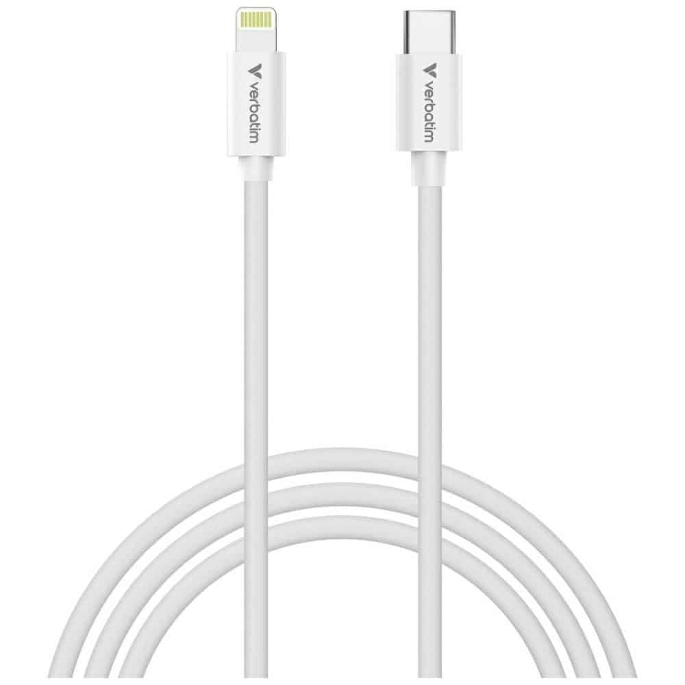 Καλώδιο συγχρονισμού και φόρτισης Verbatim USB-C σε Lightning essentials 27W μαύρο / λευκό 2 τεμ. 32392 - Image 5