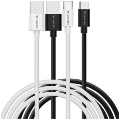 Καλώδιο συγχρονισμού και φόρτισης Verbatim USB-C σε A essentials 18W μαύρο / λευκό 2 τεμ. 32393