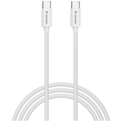 Καλώδιο συγχρονισμού και φόρτισης Verbatim USB-C σε C, απαραίτητα, 3 μ., 100W, λευκό 32409