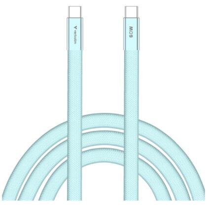 Verbatim SoftTouch USB-C σε USB-C Καλώδιο Συγχρονισμού και Φόρτισης, 60W PD3.0, 120cm, Μπλε 30273
