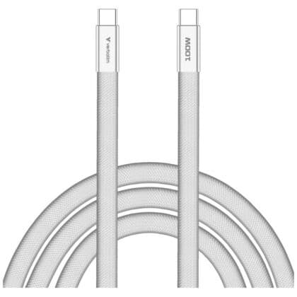 Καλώδιο συγχρονισμού και φόρτισης Verbatim SoftTouch USB-C σε USB-C 100W PD3.0 120cm Λευκό 30277