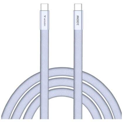 Καλώδιο συγχρονισμού και φόρτισης Verbatim SoftTouch USB-C σε USB-C 100W PD3.0 120cm Μωβ 30278