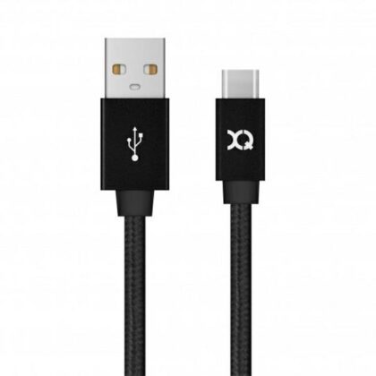 Καλώδιο Xqisit Cotton USB C 3.0 μαύρο 1,8 μ. 27749