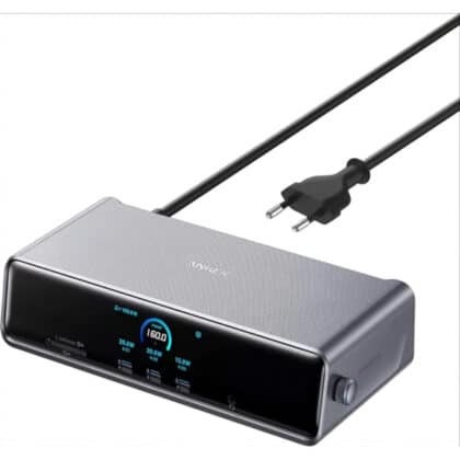 Anker Prime Hub, 3 x USB-A, 4 x USB-C, 1 x Display Port, 2 x HDMI, 1 x Jack 3.5mm, 1 x RJ45, 1 x SD, 1 x microSD, Γκρι A83B33A1