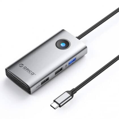ORICO PW11-5P Διανομέας USB-C, 1 x USB-A 3.0, 2 x USB-A, 1 x USB-C, 1 x HDMI, Γκρι