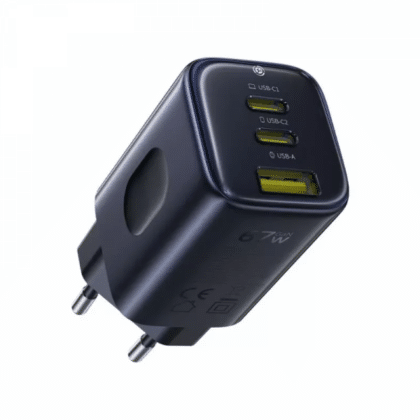 Φορτιστής τοίχου Baseus PicoGo AE11, 67W, 1 x USB-A - 2 x USB-C, Μαύρο E0121200