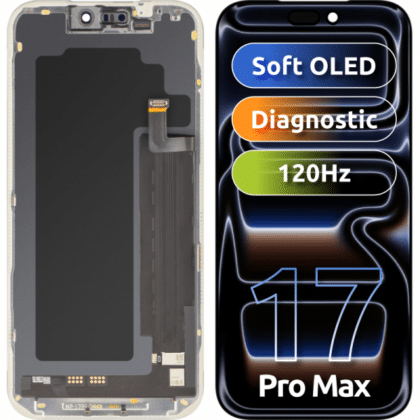 MP Μονάδα Οθόνης LCD για Apple iPhone 17 Pro Max, Έκδοση Διαγνωστικού Ελέγχου Soft OLED FHD, Aftermarket, Μαύρη