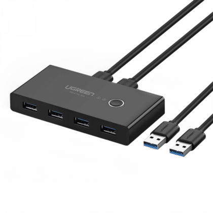 Διακόπτης USB UGREEN US216 (30768) Δύο Θήκες Κοινή Χρήσης Νέας Έκδοσης, 4 x USB-A 3.0, Μαύρο