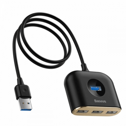 Διανομέας USB Baseus Τετράγωνο, 1 x USB-A 3.0 - 3 x USB-A, Μαύρο CAHUB-AY01