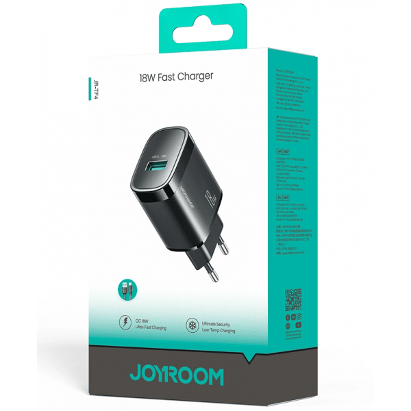 Joyroom JR-TF4 Φορτιστής Τοίχου, 18W, 3A, 1 x USB-A, Μαύρος - Image 2