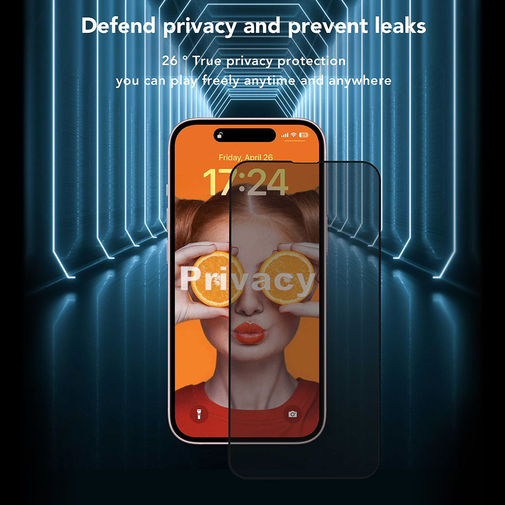 ANANK Προστατευτικό Οθόνης 2.5D Privacy, iPhone 16 Pro, Μαύρο - Image 4