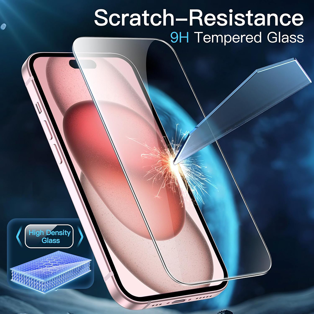 ANANK Προστατευτικό Οθόνης 3D Καμπύλης για iPhone 15 Pro, Διάφανο (10 Τεμάχια) - Image 7
