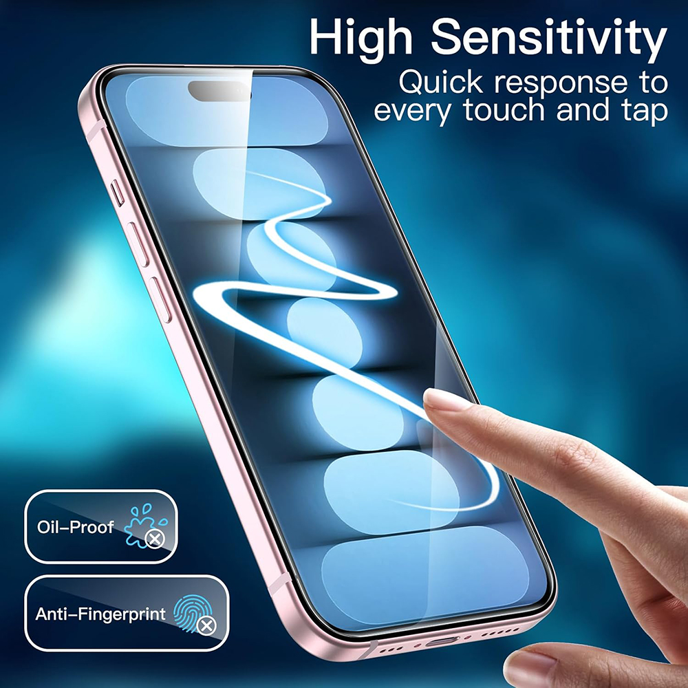 ANANK Προστατευτικό Οθόνης 3D Καμπύλης για iPhone 15 Pro, Διάφανο (10 Τεμάχια) - Image 5