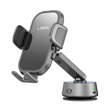 Lisen - Βάση Αυτοκινήτου A680 (YL0225010007) - για Ταμπλό, Γραφείο, Ηλεκτρική Βεντούζα, Περιστροφή 360°, Βραχίονας Σφιγκτήρα, 130mAh - Μαύρο