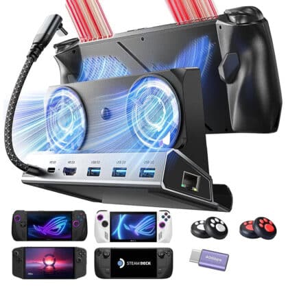 Lisen - Docking Station S1 (YL0423110005) - HDMI 2.0 4K, 3x USB3.0, USB-C PD100W, Ethernet, 2x Ανεμιστήρας Ψύξης, OLED - Μαύρο