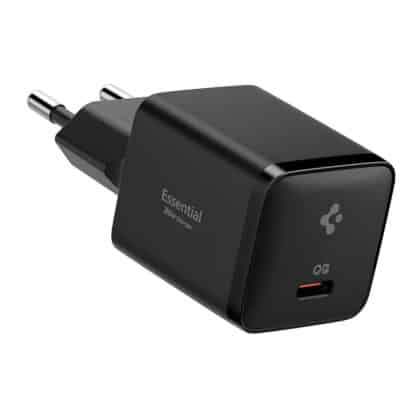 Spigen - Φορτιστής Τοίχου Essential EE301EU (ACH09493) - Type-C, Γρήγορη Φόρτιση, Quantum Boost, 30W - Μαύρο
