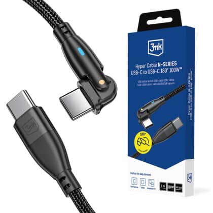 3MK Hyper N-Series Καλώδιο Δεδομένων Type-C σε Type-C 100W 1m, Μαύρο