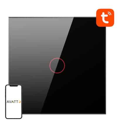 Avatto TS02-EU-B1 Έξυπνος Διακόπτης Φωτός WiFi, 1 Δρόμος, Μαύρος