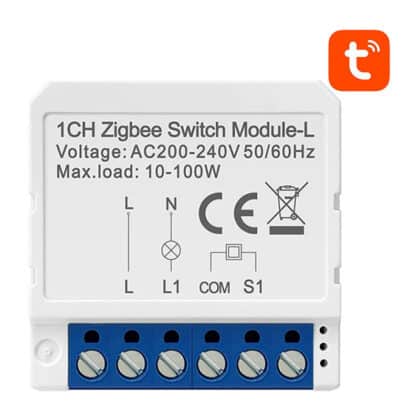 Avatto LZWSM16-W1 Έξυπνος Ενδιάμεσος Διακόπτης ZigBee χωρίς Ουδέτερο TUYA, Λευκό