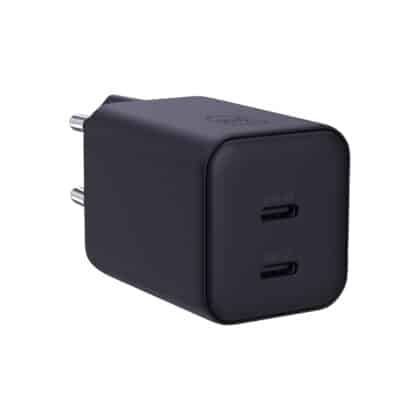 3MK Φορτιστής Τοίχου Hyper, 2x Type-C, Τεχνολογία GaN, PD 45W, Μαύρος