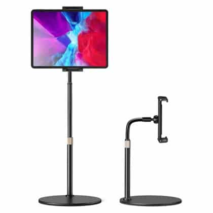 Lisen - Βάση Γραφείου (YL0420050002) - για iPad, Τηλέφωνο, Κονσόλα, Ρυθμιζόμενη, Σταθερή, Αλουμίνιο, 4.7" - 13" - Μαύρο