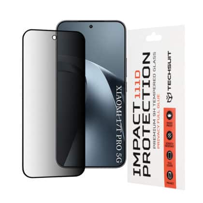 Techsuit 111D Πλήρης Κόλλα Απορρήτου για Xiaomi 17T Pro, Μαύρο
