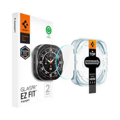 Spigen Glas.tR EZ Fit (AGL11758) Προστατευτική Μεμβράνη για Samsung Galaxy Watch Ultra 2, Διαφανής, Συσκευασία 2 Τεμαχίων