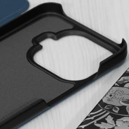 Μπλε θήκη βιβλίου Techsuit eFold από δέρμα για Xiaomi 17T
