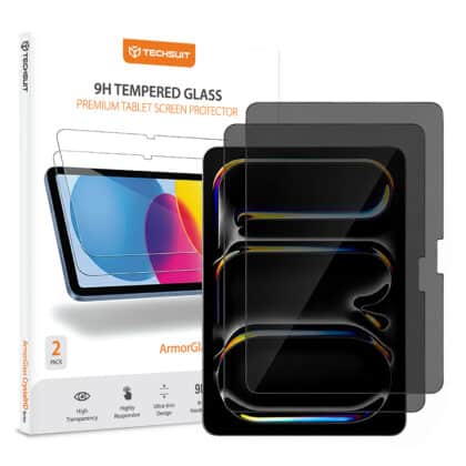 Techsuit ArmorGlass CrystalHD Προστατευτικό Γυαλί, Απόρρητο, iPad Pro 13 (2024/2025) / iPad Air 13 (2024/2025/2026), Συσκευασία 2 Τεμαχίων