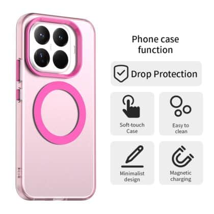 Techsuit CandyCase θήκη σε ροζ χρώμα για Xiaomi 17T Pro με ενσωματωμένο δακτύλιο MagSafe