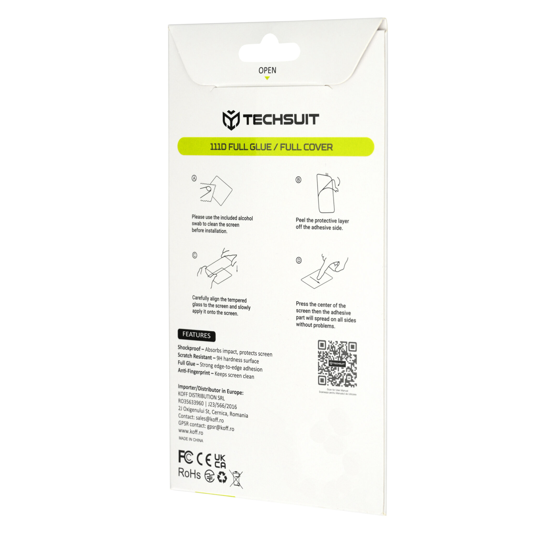 Techsuit 111D Πλήρης Κάλυψη Γυαλί με Κόλλα για Realme P4x 4G / P4 Lite 4G, Μαύρο - Image 4
