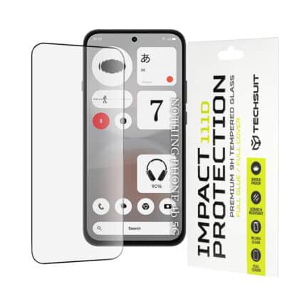 Techsuit 111D Πλήρης Κάλυψη Γυαλιού, Τηλέφωνο Nothing (4b), Μαύρο