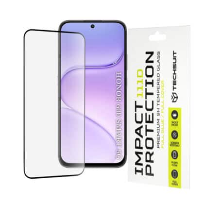 Techsuit 111D Πλήρης Κάλυψη Γυαλί Προστασίας, Honor 600 Smart, Μαύρο
