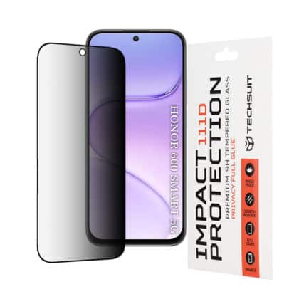 Techsuit 111D Privacy Full Glue Προστατευτικό Οθόνης για Honor 600, Μαύρο