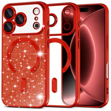 Techsuit Luxury Glitter - θήκη για Apple iPhone 17 Pro Max - Κόκκινο