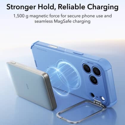 Μπλε θήκη ESR Cyber Armor Kickstand για iPhone 18 Pro Max με ενσωματωμένη βάση στήριξης