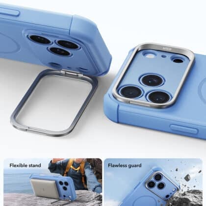 Μπλε θήκη ESR Cyber Armor Kickstand για iPhone 18 Pro Max με ενσωματωμένη βάση στήριξης