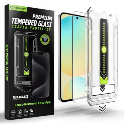 Techsuit TitanGlass CrystalHD Προστασία Οθόνης, Συμβατή με Ξεκλείδωμα Δακτυλικού Αποτυπώματος, Samsung Galaxy S24 FE / A56 5G, Διαφανές