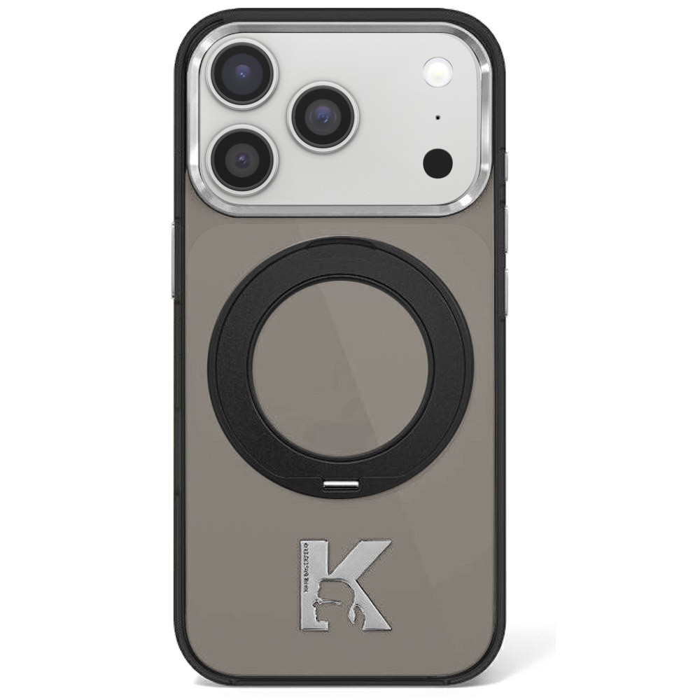 Μαύρη θήκη Karl Lagerfeld HC IML Ring Stand MagSafe για iPhone 18 Pro Max