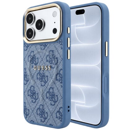 Guess Embossed 4G Classic MagSafe - θήκη για Apple iPhone 18 Pro / 17 Pro - Μπλε