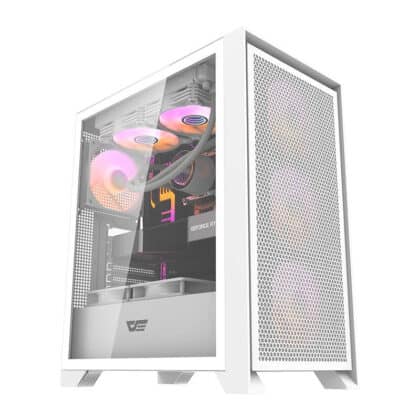 Darkflash DRX70 MESH Θήκη Υπολογιστή, Λευκή, Με 4 Ανεμιστήρες RGB