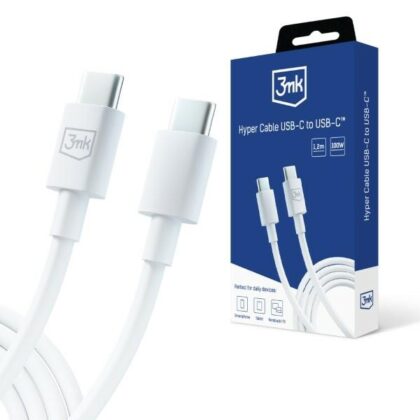 3MK Hyper Καλώδιο USB-C - USB-C 100W, 1.2m, Λευκό