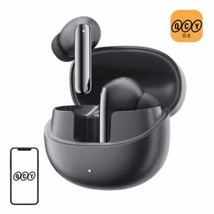 Μαύρα ασύρματα ακουστικά QCY MeloBuds Pro HT08 TWS με ακύρωση θορύβου ANC