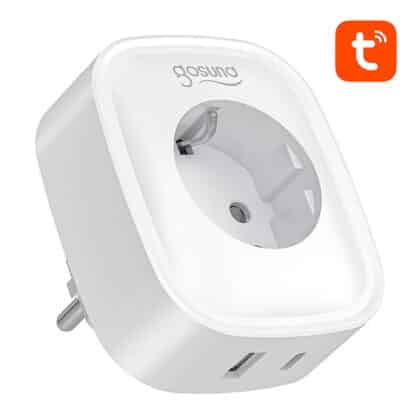 Λευκή έξυπνη πρίζα Gosund SP6 με θύρες USB-A και USB-C
