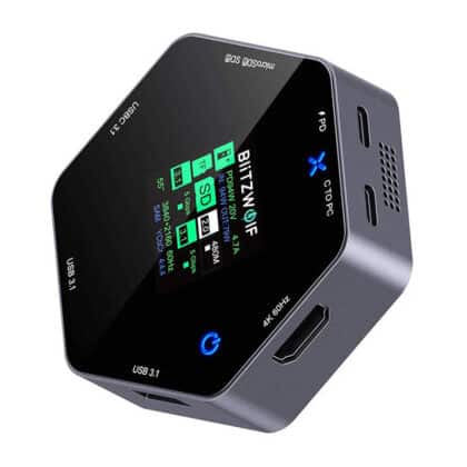 BlitzWolf BW-TH16 Σταθμός Σύνδεσης USB C 8 σε 1, 100W, LCD Smart Display
