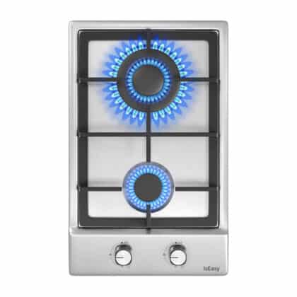 IsEasy MGBS-312A Εστία Αερίου Διπλής Ζώνης, Ανοξείδωτο Ατσάλι