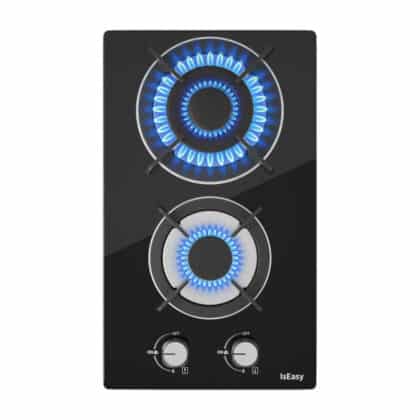 IsEasy MGBG-312A Εστία Αερίου Διπλής Ζώνης, Γυάλινο Πάνελ