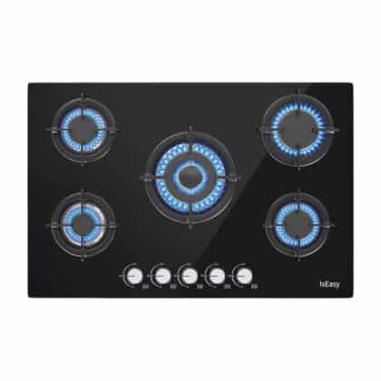 IsEasy MGBG-775 Εστία Αερίου Πέντε Καυστήρων, Γυάλινη Επιφάνεια